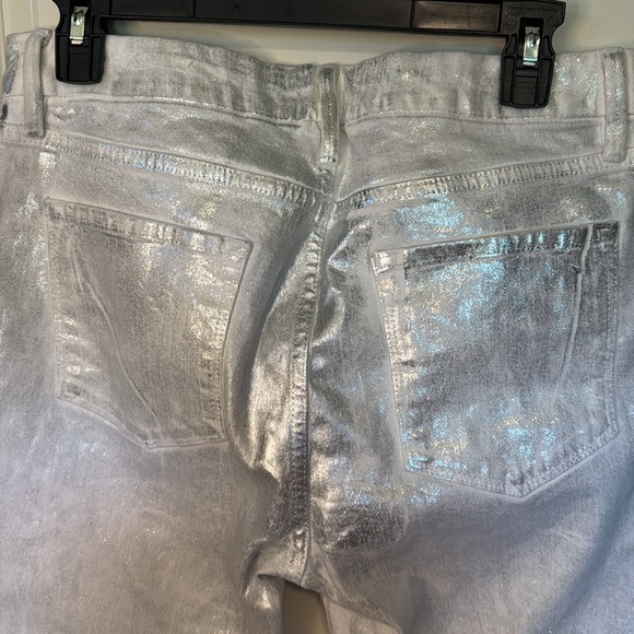 Frame Le Crop Metallic Stretch Mini Boot-Cut Crop Jeans - Picture 9 of 15